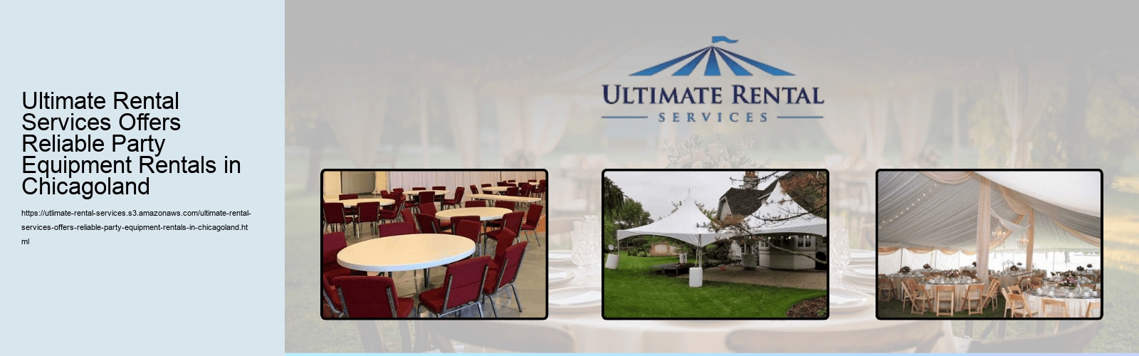 Ultimate Rental Services Offers Reliable Party Equipment Rentals in Chicagoland